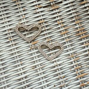 Ettika Rhinestone Heart Hair Clip Set